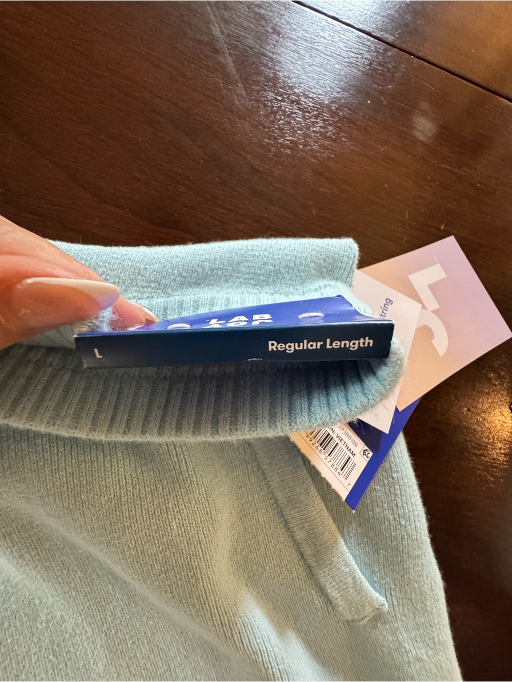 JoyLab Light Blue Wide-Leg Drawstring sweater Track Pants - Picture 6 of 10
